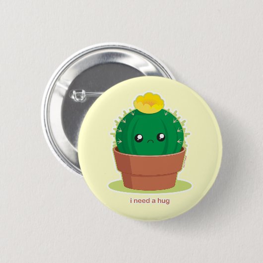 Badge Rond 5 Cm Lonely Cactus (Devant & derrière)