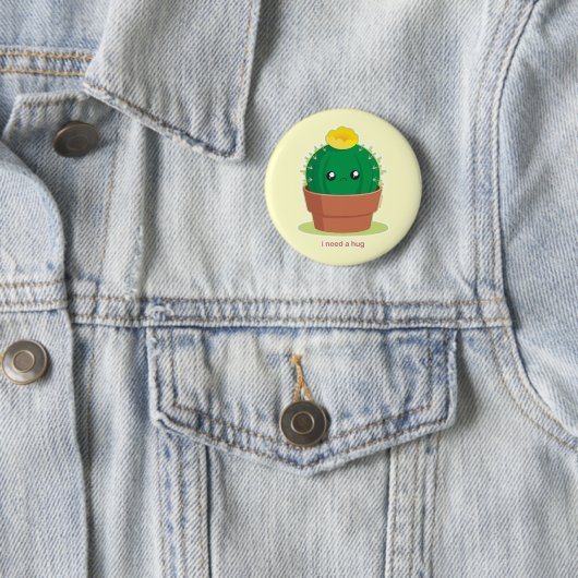 Badge Rond 5 Cm Lonely Cactus (En situation)