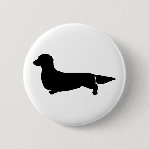 Badge Rond 5 Cm Long Pin de bouton de teckel de cheveux