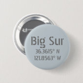 Badge Rond 5 Cm Longitude Big Sur Latitude (Devant & derrière)