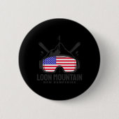 Badge Rond 5 Cm Loon Mountain New Hampshire Usa Ski Retro Skiing (Devant)