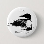 Badge Rond 5 Cm Loon Swimming Bird Art Thunder_Cove (Devant)