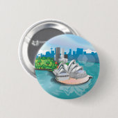 Badge Rond 5 Cm L'Opéra de Sydney (Devant & derrière)
