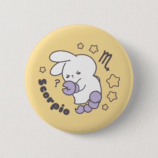Badge Rond 5 Cm Loppitokki Bunny Embracer Scorpio Zodiac Magique I (Devant)