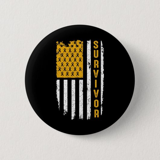 Badge Rond 5 Cm L'or de sensibilisation au cancer de l'enfance pou (Devant)