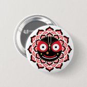 Badge Rond 5 Cm Lord Jagannath Face Chakra Hindu Deity (Devant & derrière)