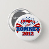 Badge Rond 5 Cm L'Orégon avec Romney 2012 (Devant & derrière)