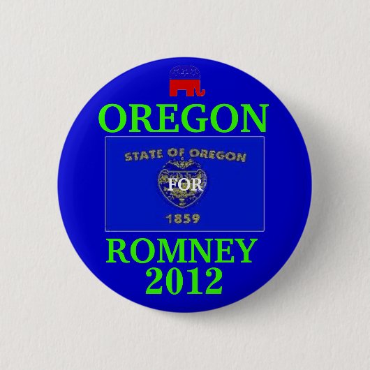 Badge Rond 5 Cm L'Orégon pour Romney 2012 (Devant)