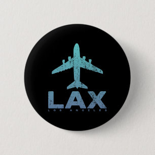 Badge Rond 5 Cm Los Angeles Californie code aéroport Lax La Vacanc