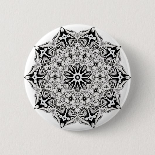 Badge Rond 5 Cm Lotus de gris (Devant)