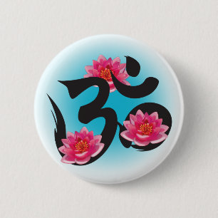 Badge Rond 5 Cm lotus de l'OM