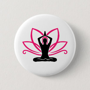 Badge Rond 5 Cm Lotus de méditation