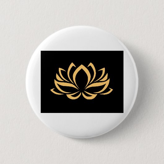Badge Rond 5 Cm Lotus doré (Devant)