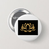 Badge Rond 5 Cm Lotus doré (Devant & derrière)