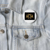 Badge Rond 5 Cm Lotus doré (En situation)