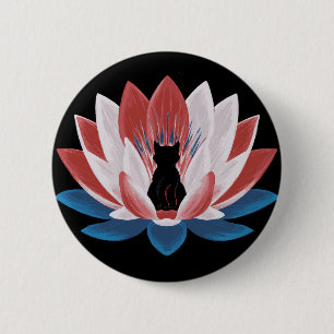 Badge Rond 5 Cm Lotus Kamala Harris Election Chilless Cat Democra