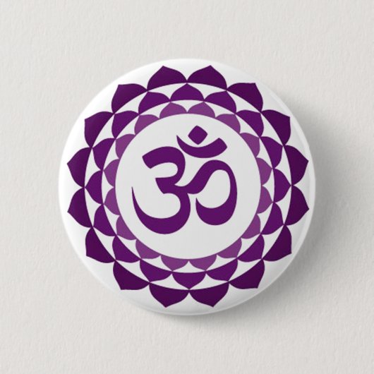 Badge Rond 5 Cm Lotus ohm button (Devant)