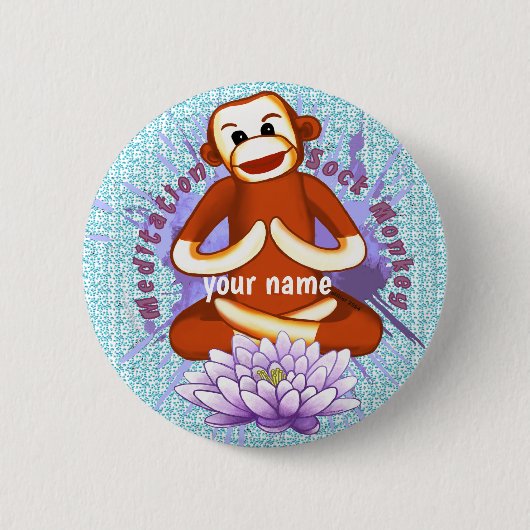 Badge Rond 5 Cm Lotus Singe Chaussette (Devant)