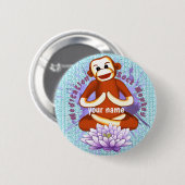 Badge Rond 5 Cm Lotus Singe Chaussette (Devant & derrière)