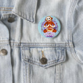 Badge Rond 5 Cm Lotus Singe Chaussette (En situation)