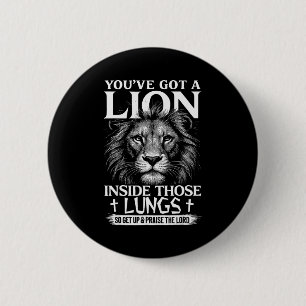 Badge Rond 5 Cm Louange chrétienne du lion Adorez le Seigneur Foi