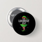 Badge Rond 5 Cm Loudest Elf Christmas Girls Women Elf Squad Xmas F (Devant & derrière)
