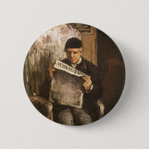 Badge Rond 5 Cm Louis Auguste Cezanne Père De L'Artiste Lecture