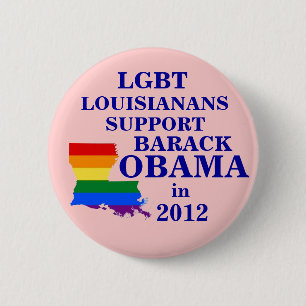 Badge Rond 5 Cm Louisianans de LGBT pour Obama 2012
