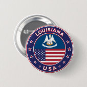 Badge Rond 5 Cm Louisiane (Devant & derrière)