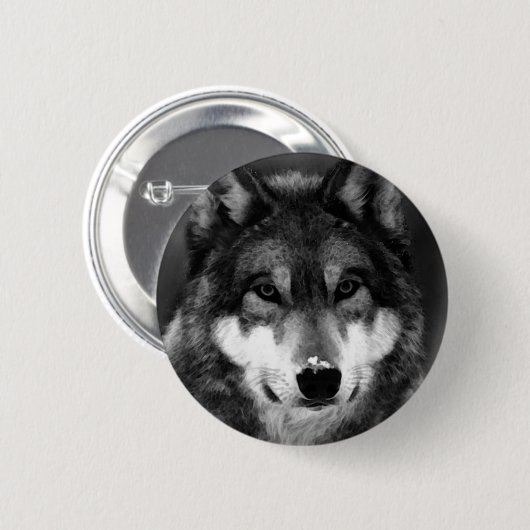 Badge Rond 5 Cm Loup (Devant & derrière)
