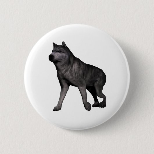 Badge Rond 5 Cm Loup (Devant)
