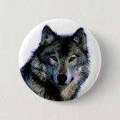 Badge Rond 5 Cm Loup (Devant)