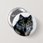 Badge Rond 5 Cm Loup (Devant & derrière)