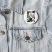 BADGE ROND 5 CM LOUP ARTIC (En situation)