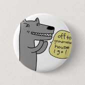 Badge Rond 5 Cm Loup (blanc) (Devant)