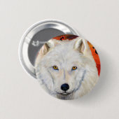 Badge Rond 5 Cm Loup blanc Kokopelli (Devant & derrière)