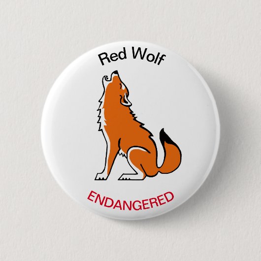Badge Rond 5 Cm Loup - bouton (Devant)