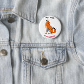 Badge Rond 5 Cm Loup - bouton (En situation)