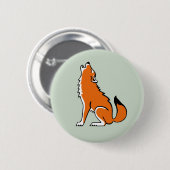 Badge Rond 5 Cm Loup - bouton (Devant & derrière)