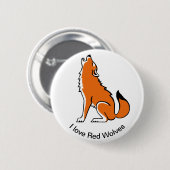 Badge Rond 5 Cm Loup - bouton (Devant & derrière)