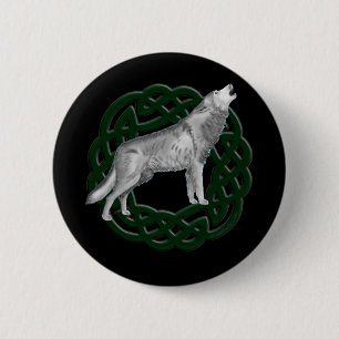 Badge Rond 5 Cm Loup celtique
