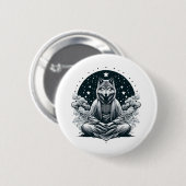 Badge Rond 5 Cm Loup conscient (Devant & derrière)