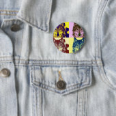 Badge Rond 5 Cm Loup d'art pop (En situation)