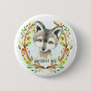 Badge Rond 5 Cm Loup de bébé mignon