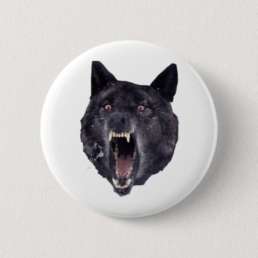 Badge Rond 5 Cm Loup de folie (Devant)