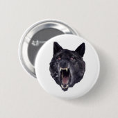 Badge Rond 5 Cm Loup de folie (Devant & derrière)
