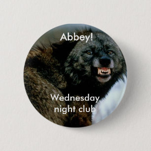 Badge Rond 5 Cm Loup de grondement : Mercredi soir club