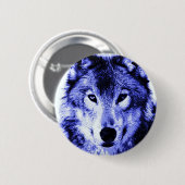 Badge Rond 5 Cm Loup de nuit (Devant & derrière)