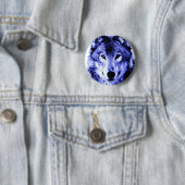 Badge Rond 5 Cm Loup de nuit (En situation)