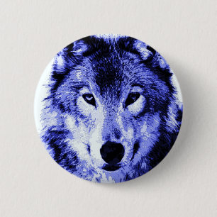 Badge Rond 5 Cm Loup de nuit
